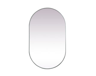 Metal Frame Oval Mirror 36x60 Inch in Silver