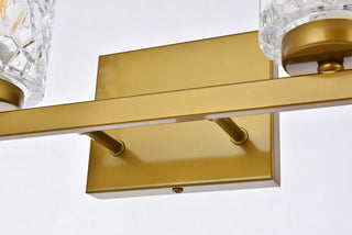 Cassie 2 lights bath sconce in brass with clear shade