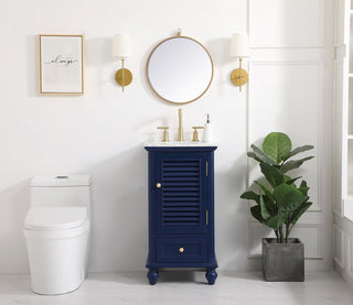 19 inch Single bathroom vanity in blue