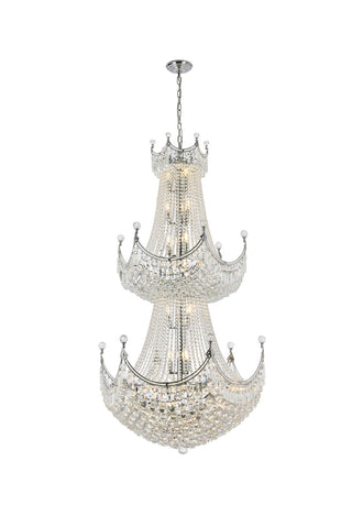 Corona 36 light Chrome Chandelier Clear Royal Cut Crystal