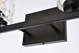 Cassie 2 lights bath sconce in black with clear shade