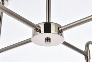 Hanson 8 lights pendant in polished nickel with clear shade