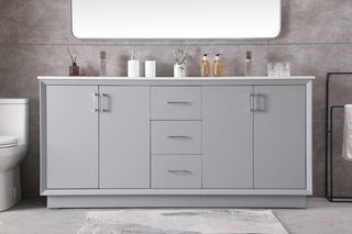 72 Inch Double Bathroom Vanity In Grey