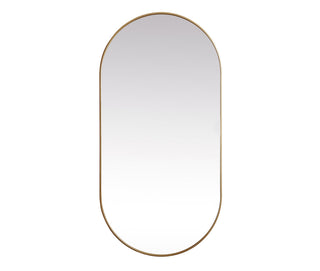 Metal Frame Oval Mirror 36x72 Inch in Brass