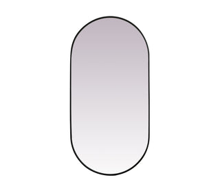 Metal Frame Oval Mirror 30x60 Inch in Black