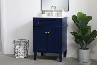 24 inch Single bathroom vanity in blue