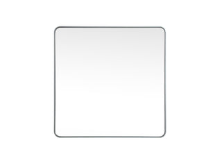 Soft corner metal square mirror 42x42 inch in Silver