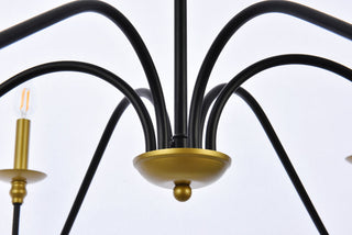 Rohan 42 inch chandelier in matte black and brass