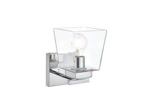 Merrick 1 light Chrome and Clear Bath Sconce