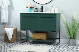 40 inch Single bathroom vanity in green