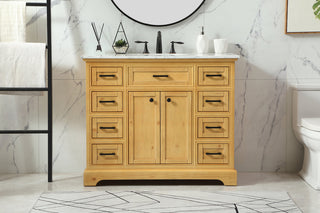 42 inch Single bathroom vanity in natural wood