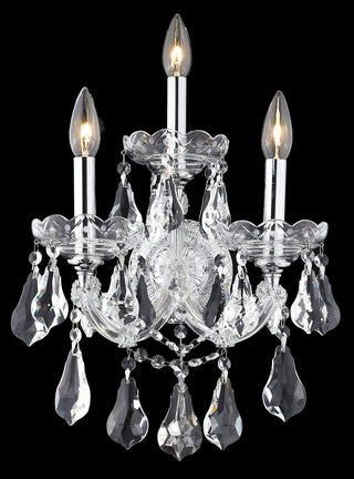 Maria Theresa 3 light Chrome Wall Sconce Clear Royal Cut Crystal