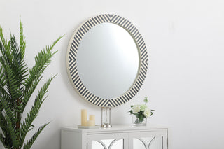 Round mirror 36 inch in Chevron