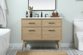 42 inch Single bathroom vanity in mango wood