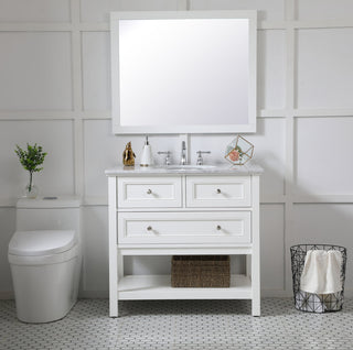 Aqua rectangle vanity mirror 30 inch in White