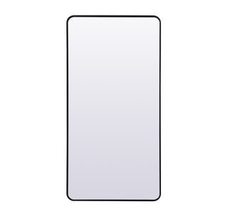 Soft Corner Metal Rectangle Full Length Mirror 30x60 Inch in Black