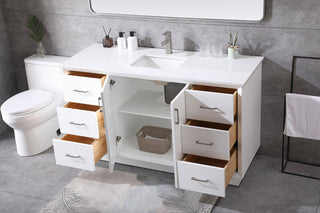 60 Inch SIngle Bathroom Vanity In White