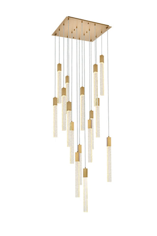 Weston 16 lights pendant in satin gold