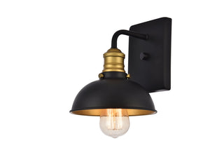 Anders Collection Wall Sconce D7.1 H8.3 Lt:1 Black and Brass Finish