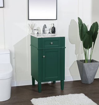 18 inch Single bathroom vanity in green