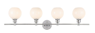 Collier 4 light Chrome and Frosted white glass Wall sconce