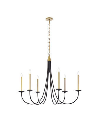 Cohen 42 inch pendant in black and brass