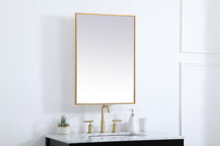 Metal mirror medicine cabinet 20 inch x 28 inch in Brass