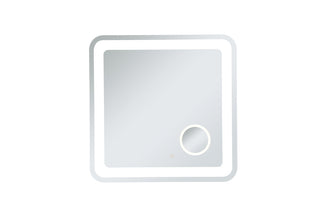 Lux 30in x 30in Hardwired LED mirror with magnifier and color changing temperature 3000K/4200K/6000K