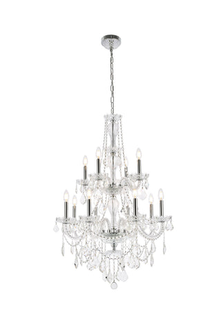 Giselle 12 light Chrome Chandelier Clear Royal Cut Crystal