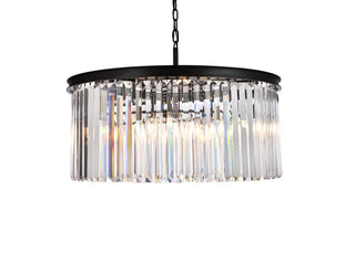 Sydney 8 light Matte Black Chandelier Clear Royal Cut Crystal