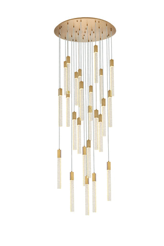 Weston 25 lights pendant in satin gold