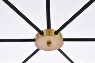 Briggs 36 inch pendant in black and brass with white shade