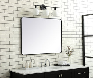 Soft corner metal rectangular mirror 30x40 inch in Black