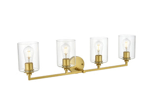 Mayson 4 light Brass and Clear Bath Sconce