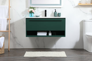 40 inch Single bathroom vanity in green