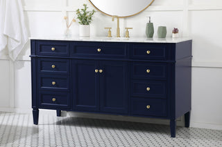 60 inch Single bathroom vanity in blue