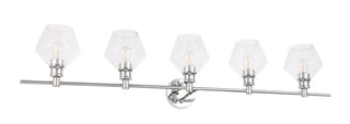 Gene 5 light Chrome and Clear  glass Wall sconce