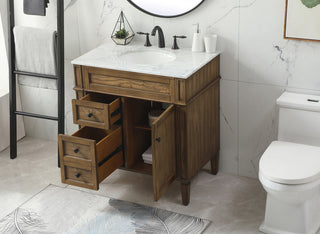 32 inch Single bathroom vanity in driftwood