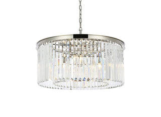 Sydney 8 light polished nickel Chandelier Clear Royal Cut Crystal