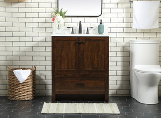 30 inch Single bathroom vanity in expresso with backsplash