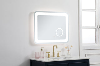 Lux 24in x 30in Hardwired LED mirror with magnifier and color changing temperature 3000K/4200K/6000K