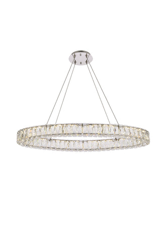 Monroe 36 inch LED oval Single pendant in chrome