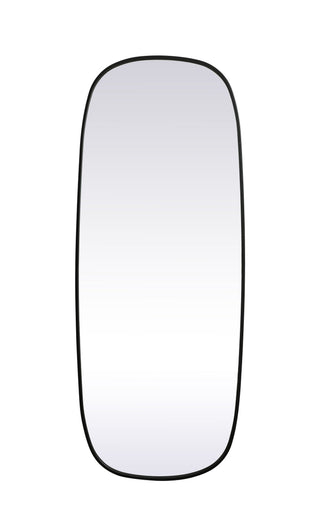 Metal Frame Oval Mirror 24x60 Inch in Black