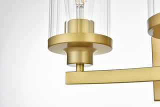 Saanvi 3 light Brass and Clear Bath Sconce