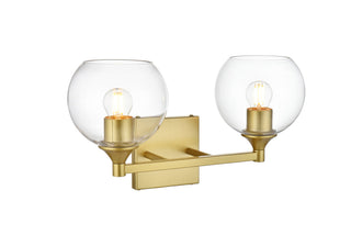 Foster 2 light Brass and Clear Bath Sconce