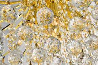 Toureg 11 light Gold Chandelier Clear Royal Cut Crystal