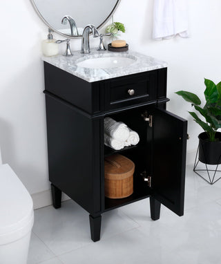 18 inch Single bathroom vanity in Black