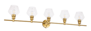 Gene 5 light Brass and Clear glass Wall sconce