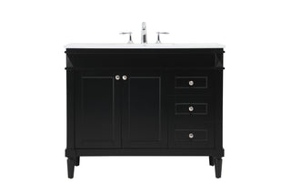 42 inch Single bathroom vanity in black