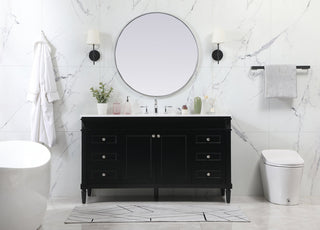 60 inch Single bathroom vanity in black